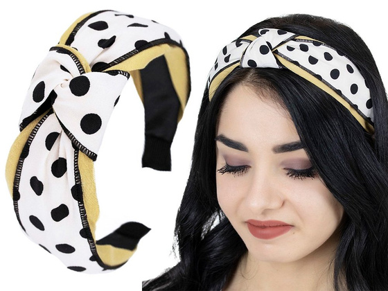 OPASKA DO WŁOSÓW żółta KROPKI węzeł supeł PIN UP