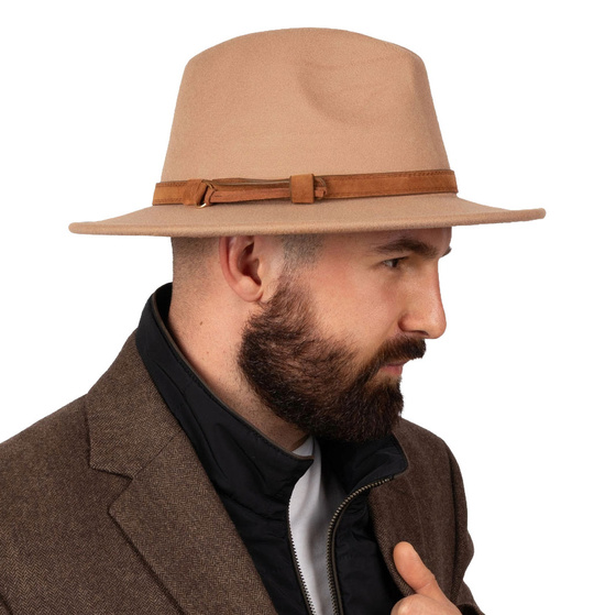 KAPELUSZ PANAMA fedora elegancki damski filcowy