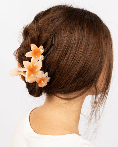 KLAMRA szczęka SPINKA do włosów duża KWIATY kwiatek HAWAJSKA KWIAT PLUMERII