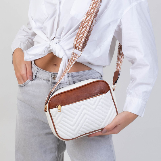 Alessio TOREBKA Damska PIKOWANA CROSSBODY na ramię PASEK QUILTED