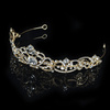 DIADEM ŚLUBNY KORONA kryształy ZŁOTA tiara ŚLUB