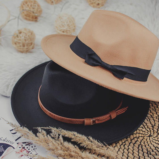 Kapelusz KLASYCZNY damski panama kokardka FILCOWY