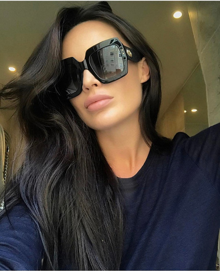 OKULARY przeciwsłoneczne DAMSKIE duże CZARNE