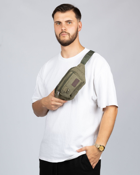 Alessio NERKA Torebka saszetka BIODRÓWKA męska POJEMNA z paskiem