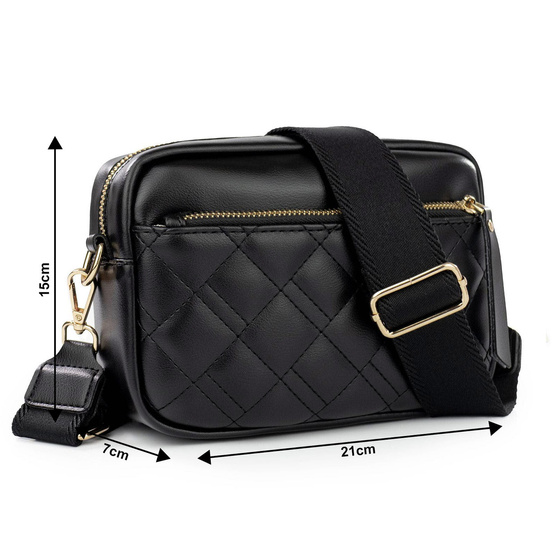 Alessio TOREBKA Damska CROSSBODY PIKOWANA na ramię PASEK QUILTED