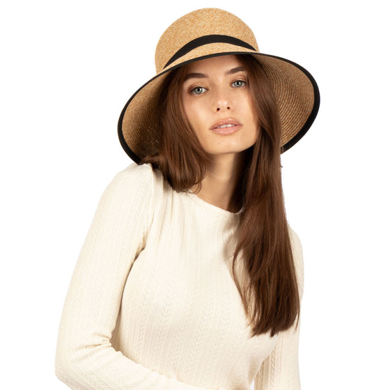 KAPELUSZ DAMSKI Alessio słomkowy boho lato plaża słomiany KOKARDA