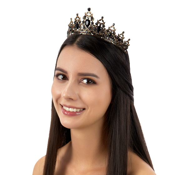 OZDOBA do włosów diadem KORONA wieczorowa cyrkonie