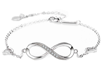Bransoletka NIESKOŃCZONOŚĆ delikatna srebrna 925