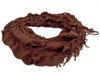 SZAL miękki AŻUROWY brązowy dziergany
