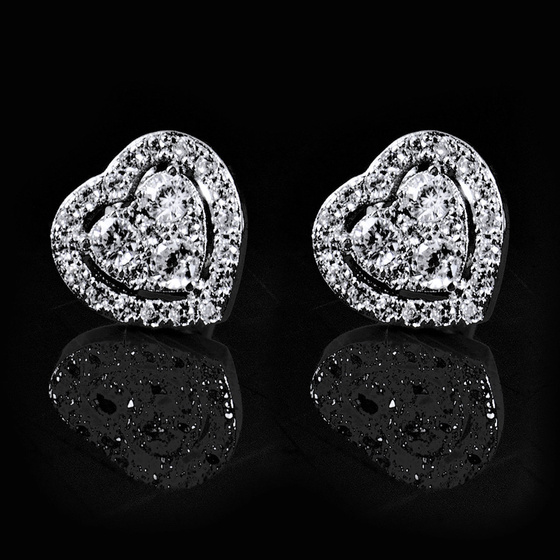 Kolczyki damskie ŚLUB serduszka SZTYFTY