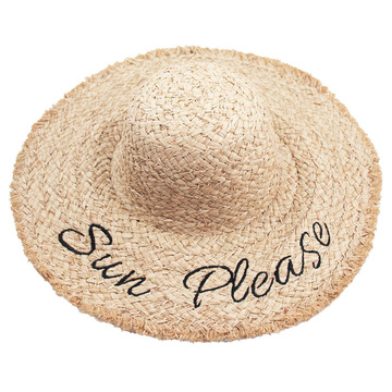 Kapelusz damski SŁOMKOWY napis DUŻY plażowy