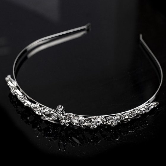 OPASKA DO WŁOSÓW tiara CYRKONIE damska ślub SREBRNA ślubna