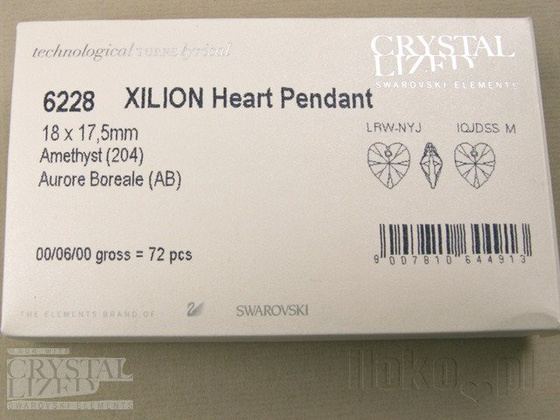 SWAROVSKI koraliki 6228 MM 18,0X 17,5 AMETHYST AB
