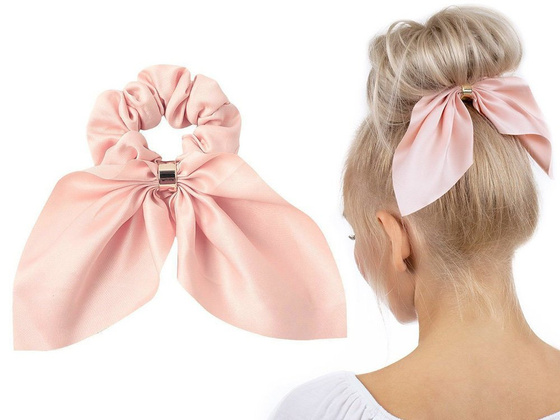 GUMKA do włosów frotka SCRUNCHIE KOKARDA łososiowa