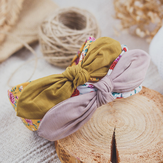 OPASKA DO WŁOSÓW kwiaty SZEROKA kokarda pin up