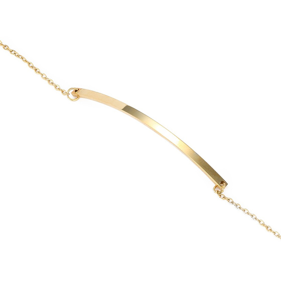 Bransoletka STAL SZLACHETNA POZŁACANA blaszka