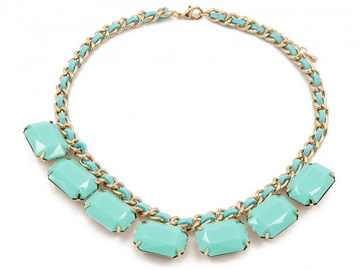 NASZYJNIK kolia MIĘTOWE KAMIENIE przeplatany